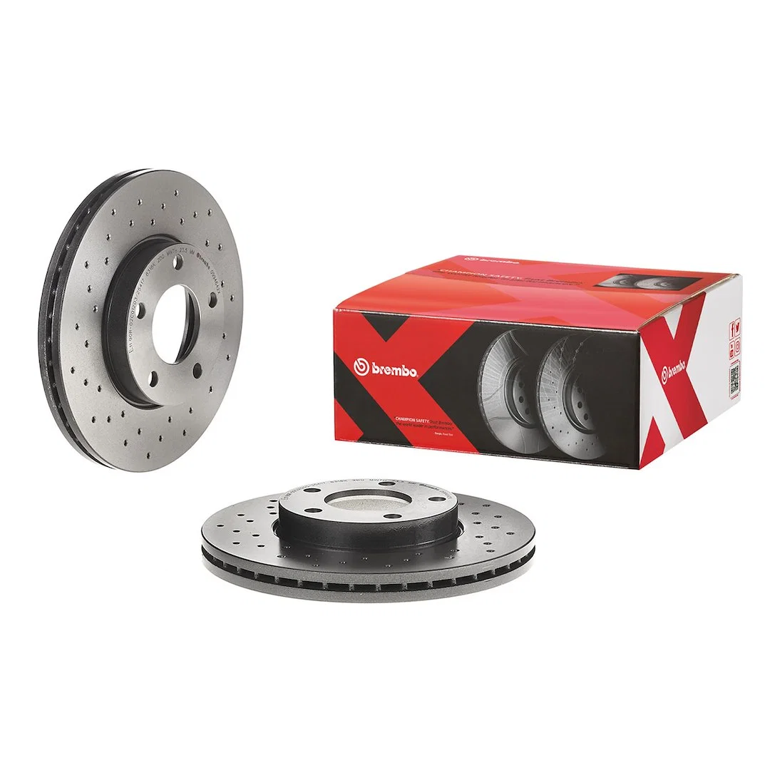 0994642XC02 – BREMBO Brake Rotor, Solid Cross Drilled One Piece Design Wheel Bolt Pattern 5 x 114.3 Millimeter 278 Mi...